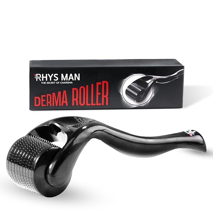 Derma Roller 0.25mm with Storage Case – Titanium Grooming Tool for Beard, Face & Scalp Hair, At-Home Skin Care Tool for Men & Women, Gift for Him