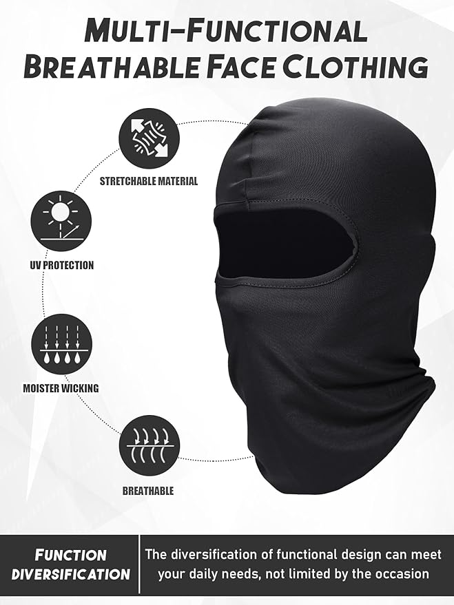 SATINIOR 9 Pack Ski Mask for Men Balaclava Full Face Shiesty Mask Breathable Summer Windproof Hood for Motorcycle Snowboard