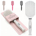 Premium Tangle Buster Brush – Soft Nylon Travel-Friendly Bristles – Long Durable Rubber Handle – Ideal for Wet and Dry Hair & Easy Grooming, Pearl Color