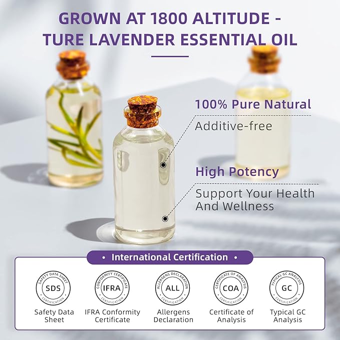 HIQILI 32 Fl Oz Lavender Essential Oil Pure, for Aromatherapy Diffuser, Hair, Includes Premium Dropper-32 Ounces