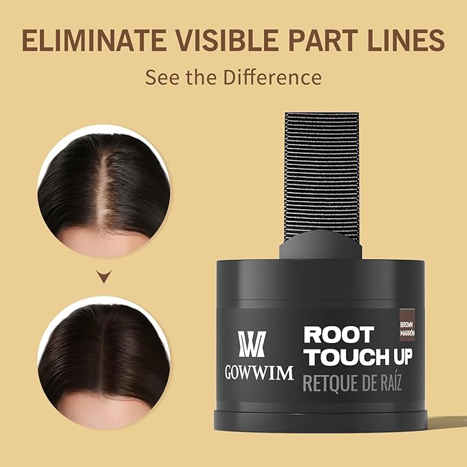 Hairline Powder (Light Brown) Hair Root Dye, Instantly Color Shadow for Thin and Gray Hair Roots - 4g