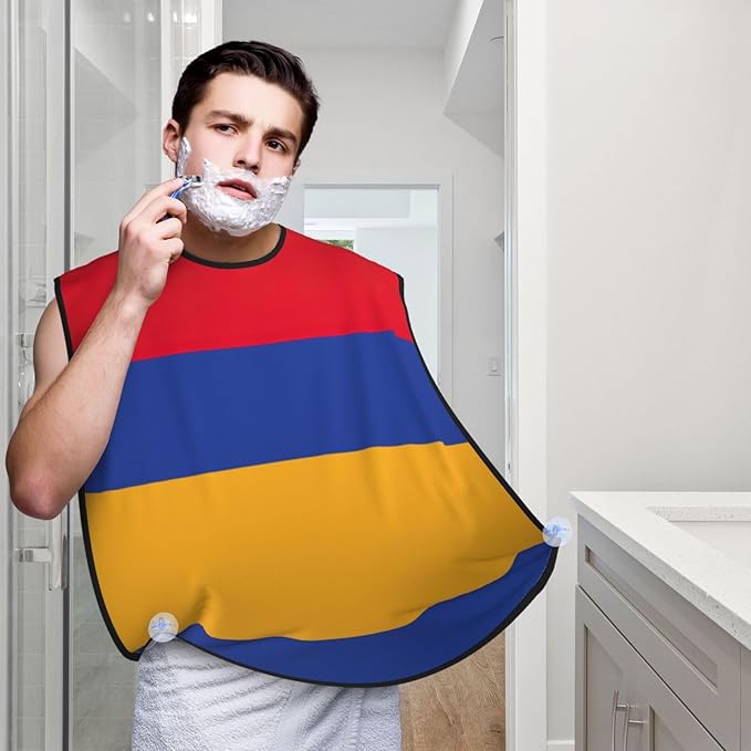 Flag Of Bangladesh Print Beard Bib Shaving Apron, Beard Hair Trimming Cape Gift For Dad