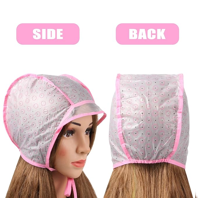 6 Pieces Highlighting Cap Hair Frosting Cap Highlight for Dye Color with Plastic Hooks Hair Coloring Salon Hairdressing Tool Kit Supplies(Pink)
