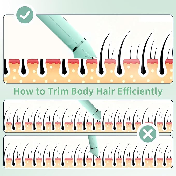 4 in 1 Electric Bikini Trimmer for Women - Wet/Dry Electric Razors for Women, Shaver with Ceramic Blades, Pubic Hair Trimmer, Facial Hair Remover & Nose Trimmer, Gifts (Green)