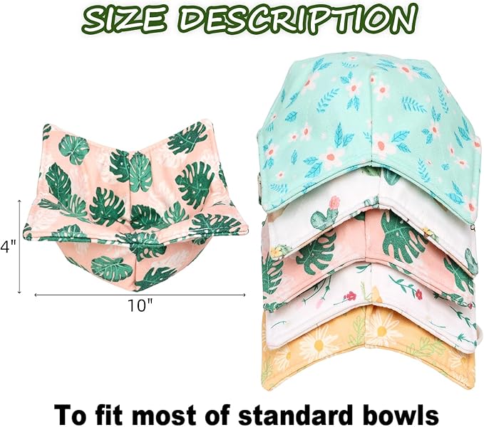 Cotton Microwavable Bowl Cozy, Microwave-Safe Hot Bowl Holders, Soup bowl Cozy Hot Pads (Tropical Plants)