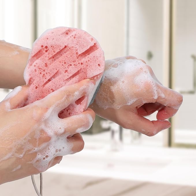 2 Pcs Soft Large Bath Sponges, 3 Layer Exfoliating Body Loofah Sponge for Shower Sponge for Women Men Bath Accessories
