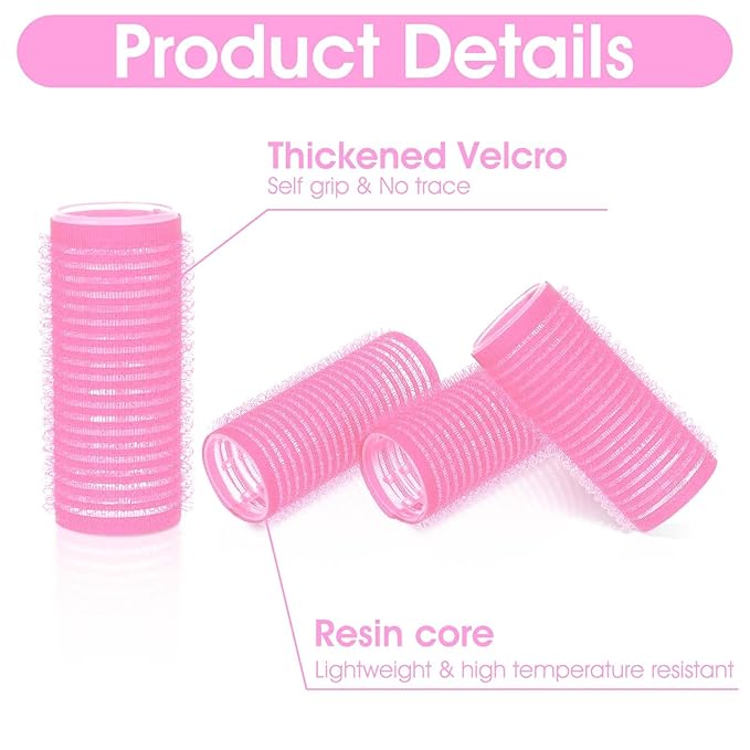 18pcs Self Grip Small Hair Rollers with Rat Tail Comb Plastic Hair Rollers Small Heatless Roller Hair Curlers for Pro Salon Hairdressing and DIY Hairstyles (0.98 X 2.44 Inch)