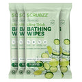 Extra Large Bath Wipes for Adults Bathing No Rinse - 40 Disposable Body Cleansing Wipes for Men, Women & Elderly - Great for Gym, Camping, Post Surgery - Shower Wipes - Cucumber Lime