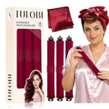 TULOBI 3 Pcs Heatless Curls Overnight - Upgraded Velvet Heatless Hair Curler with Velcro Fastener, Overnight Jumbo Blowout Rods, Hair Curlers to Sleep in for All Hair Types (Burgundy)