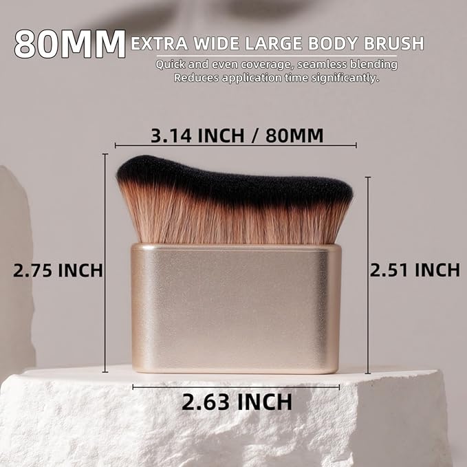 Large Bronzer Brush – Professional Body & Legs Makeup Brush, Kabuki Brush for Self Tanner, Foundation, Concealer, Shimmer & Bronzing, Streak-Free Blending Applicator for Liquid, Cream, Powder
