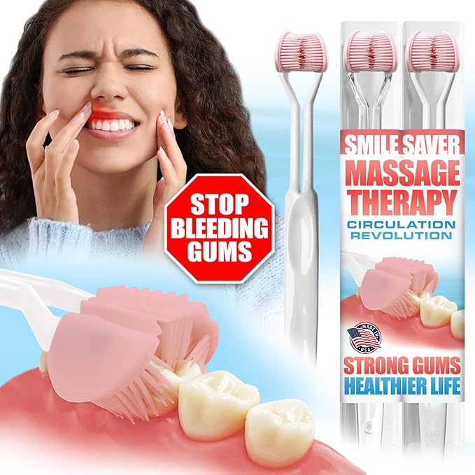 SMILE SAVER 360° Therapeutic Gum Massage for Bleeding Gums & Sensitivity – Circulation Therapy for TMJ & Bruxism Tension – Professional Ultra-Soft Oral Massage Applicator for Sensory Care & Recovery