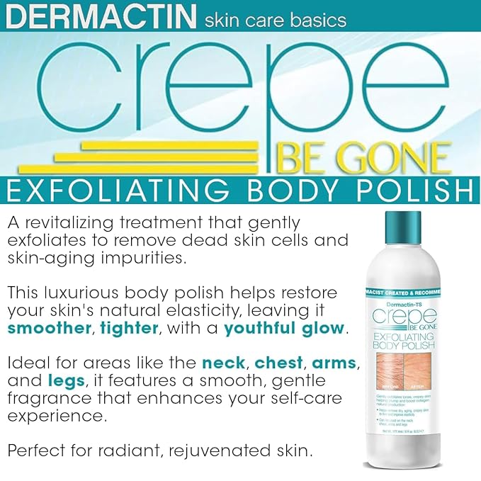 Dermactin Crepe Be Gone Deluxe Crepe Skin Collection - Includes Crepe Be Gone Souffle, Body Polish & Neck Cream