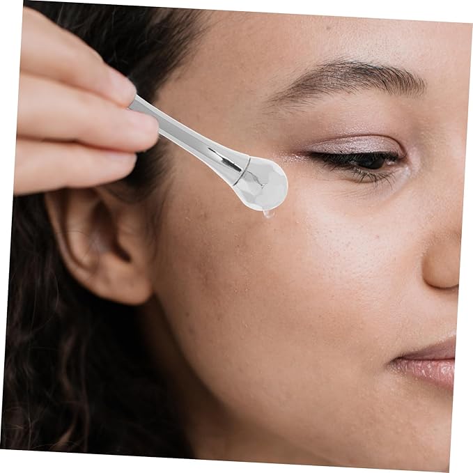 Metal Eye Cream Applicator Stick with Spatula Versatile Skincare Tool for Face Cream for Circulation and Relaxation Silver Color