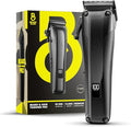 The Beard Club Pro Beard Trimmer for Men - Professional Men's Hair Trimmer for Barbers - Electric Cordless Rechargeable High Power 13,000 RPM - 10 Guides - Taper Lever - Diamond Like Carbon Blades
