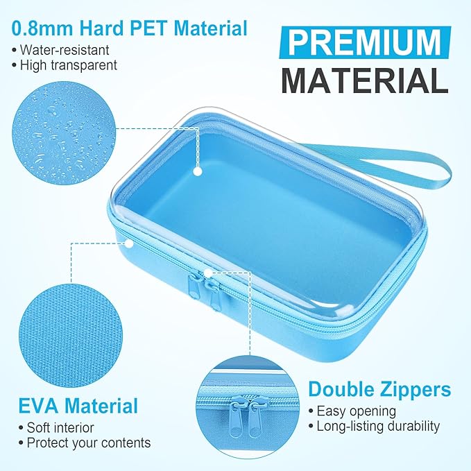 4 Pcs Hard Clear Zipper Case Hard Shell Plastic Pencil Case Large Transparent Pencil Box Portable Travel Organizer Toy Storage Bins for Home Office Cosmetics(Beige, Orange, Dark Blue, Green)