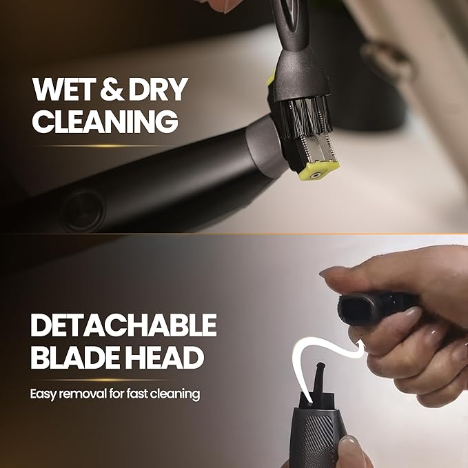 Electric Body Hair Trimmer & Beard Shaver for Men – Pubic & Groin Hair Ball Groomer – Skin-Safe for Sensitive Areas, Chest & Legs – Dual Blade Wet/Dry IPX6 Waterproof, Rechargeable with 3 Guide Combs