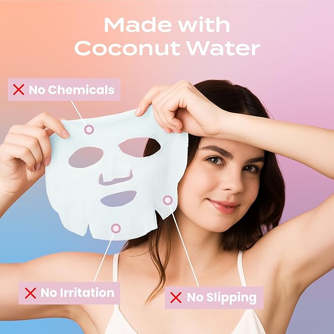 Body Restore Korean Bio-Cellulose Face Mask Variety Pack (12 Pack) – Hydrating, Brightening & Anti-Aging Sheet Masks with Hyaluronic Acid, Niacinamide, Centella – K-Beauty Facial Masks Skincare