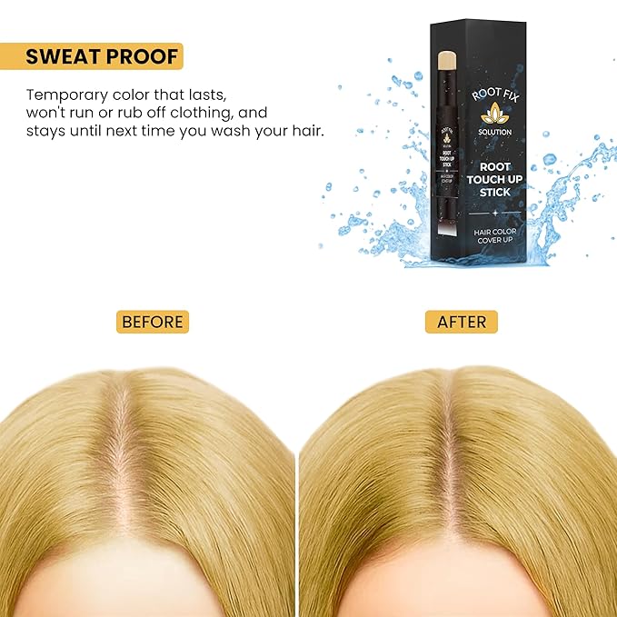 Root Touch Up Hair Color Stick for Gray Coverage - Instant Bald Spot Concealer Stick for Grays and Roots - Professional Salon Quality Hair Cover Up Hair Products for Women/Men (Golden)