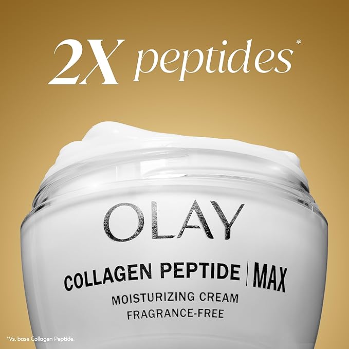 Olay Collagen Peptide Face Moisturizer,Firming Cream for Women,Fragrance-Free,Non-Greasy-Hydrating,Anti-Aging,Anti-Wrinkle,Smoothing of Fine Lines,Tightening Skin Care-Niacinamide,1.7 Oz,(Pack of 2)