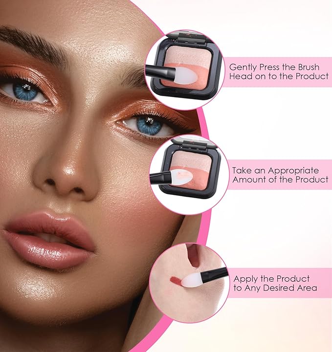 4Pcs Silicone Eyeshadow Brush, Eyeshadow Brush Lip Mask Brushes, Silicone Eye Brush for Liquid Eye Shadow Cream Applying