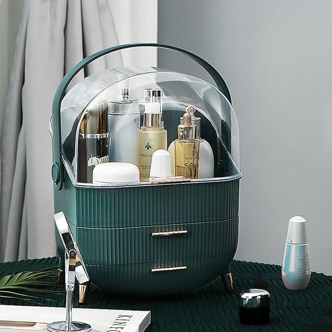 Egg Makeup Organizer, Egg Shape(Oval) Makeup Storage Box Countertop Portable Vanity Cosmetics Organizer