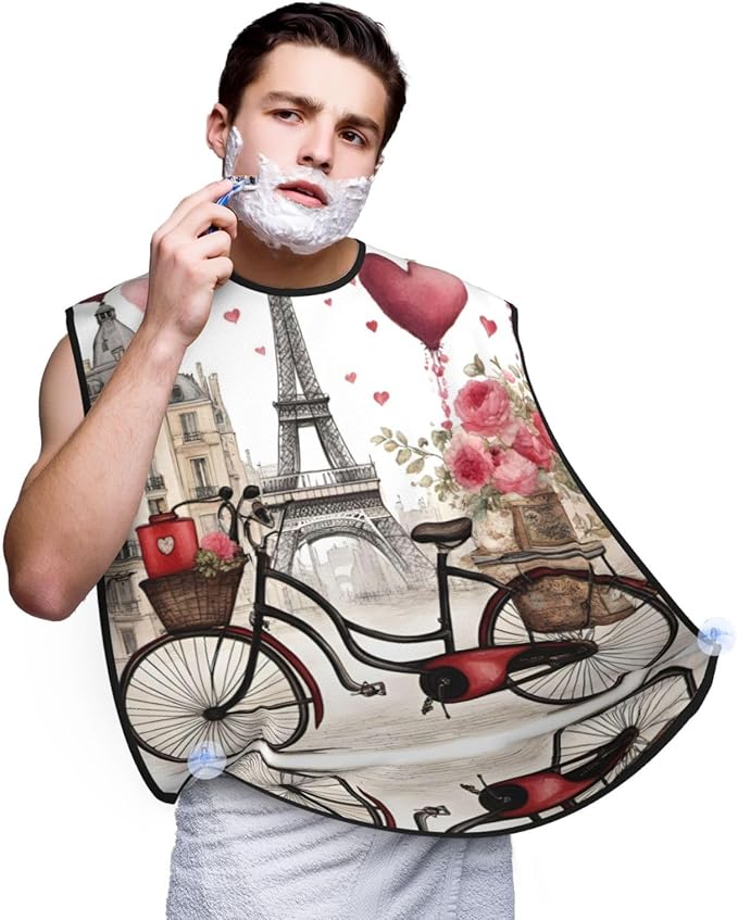 Monochrome Sketch Style Gaming Print Beard Bib Shaving Apron, Beard Hair Trimming Cape Gift For Dad