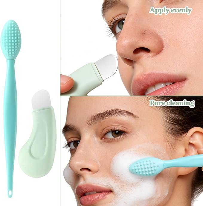 Skin Scrubber Face Spatula & Silicone Face Scrubber, Blackhead Remover Tool, Face Scrubber Skin Care Scraper Mask Applicator Spatula for Exfoliating, Massaging, Remove Blackheads, Pore Cleaning