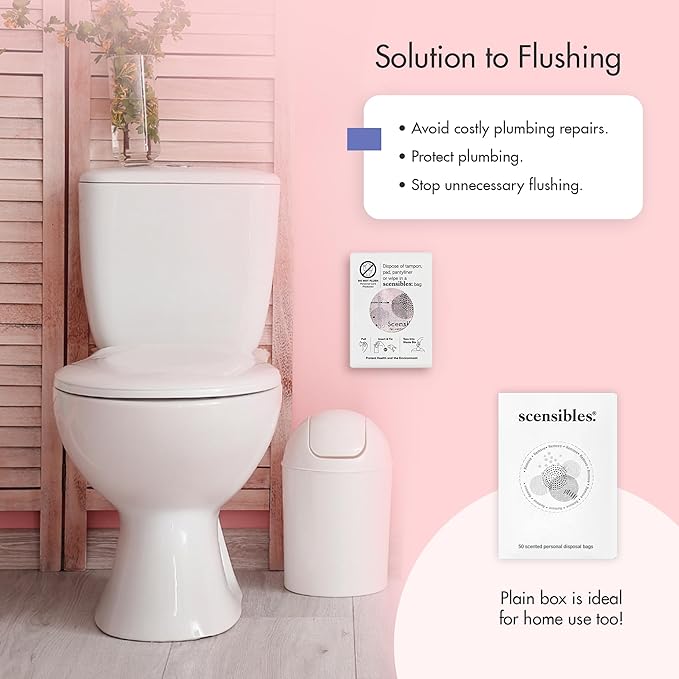Disposal Bags for Menstrual Care Products - (50 x 6) ct Refill Box - for Disposal of Tampons, Pads, Panty Liners, Hygiene Products