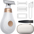 2026 NEW Bikini Trimmer for Women - Small But Powerful Electric Razors, Intimate Pubic Hair/Lady Facial Painless Removal, USB-C Cordless Body Shaver for Trip, Replaceable Wet/Dry Blade, White