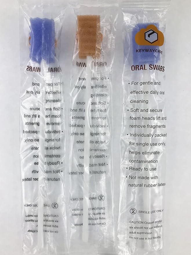 Oral Swabs Disposable 120 Pcs Sponge Mouth Swabsticks Violet Purple Orange