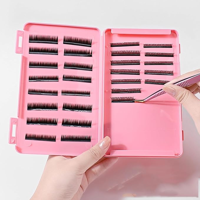 Empty Eyelash Storage Box,Eyelash Storage False Eyelash Display Box can Holds a large number of False Eyelashes Xmas Gift for Girls Makeup Lovers (Pink)