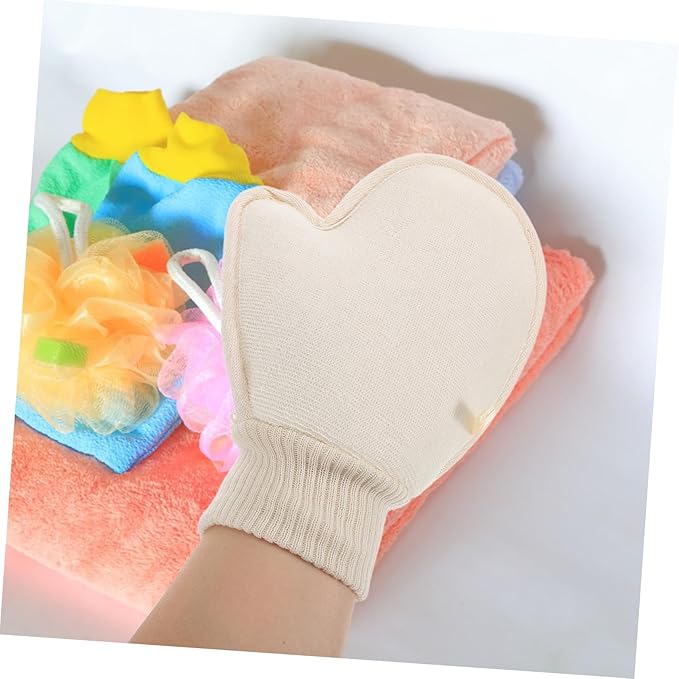 VICASKY Cotton Bath Gloves Back Scrubber Straps Exfoliating Gloves for Shower Women Men Body Cleaning Tool for Home and Travel