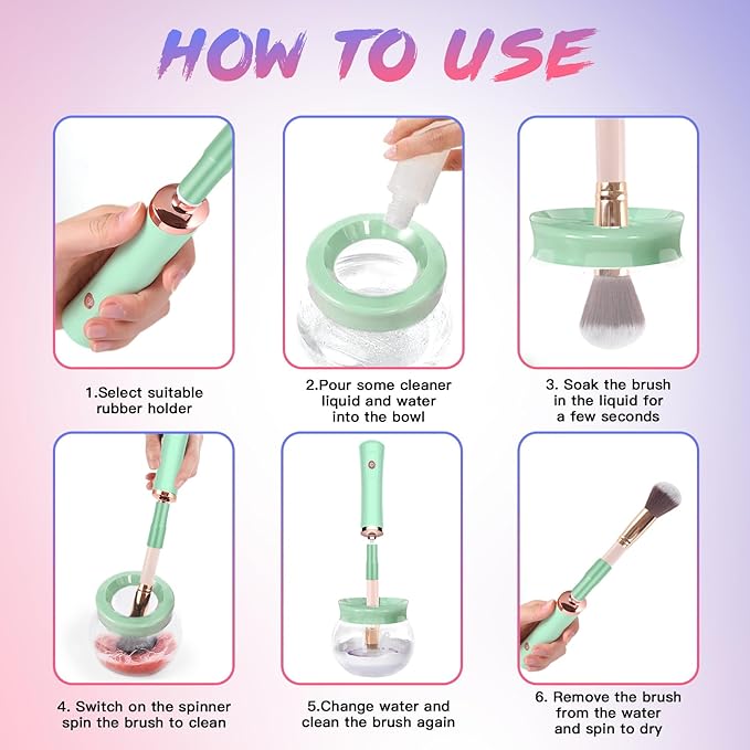Makeup Brush Cleaner and Dryer Machine - Makeup Brush Spinner - Deeply cleaner for Makeup Brush - Quick Wash and Dry