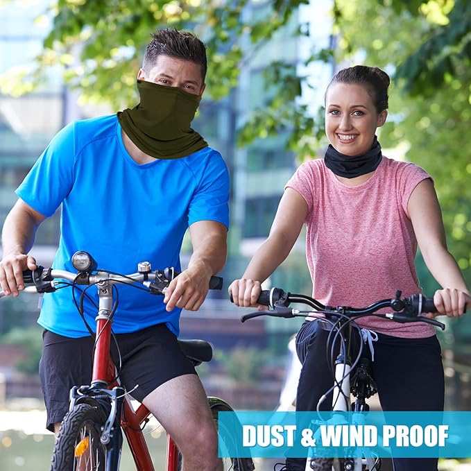 Fivali Neck Gaiter Bandana Face Mask: Cooling Gator Mask Breathable Face Cover Ski Neck Scarf Protection from Dust Sun Wind