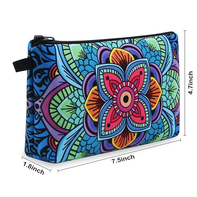 MAGEFY Makeup Bag Small Cosmetic Bag for Women Cute Makeup Pouch (2 packs Blue)