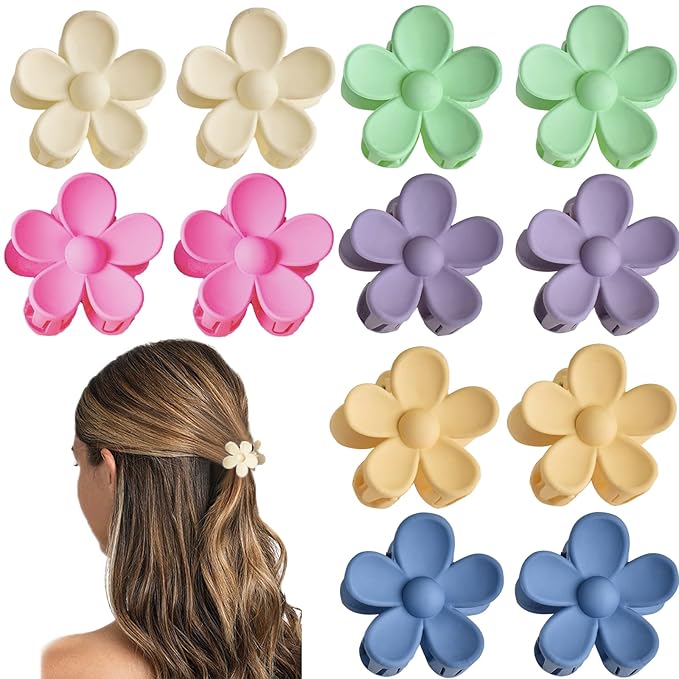 12 Pcs Colorful Mini Hair Claw Small Hair Clips for Women Kids Girls, 1.37 Inch Tiny hair clips Jaw Clips Clamps Nonslip Clip/Hair Accessories, Assorted Colors(6 Colors)