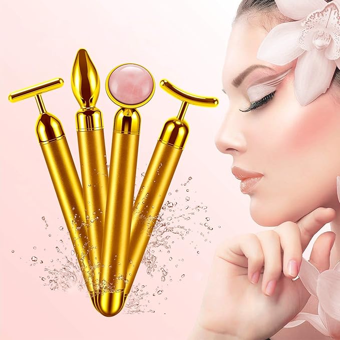 DANGSHAN 4-in-1 Face Massager Roller 24k Golden Face Roller, Arm Eye Nose Massage for Face Facial Massager Skin Care Tools
