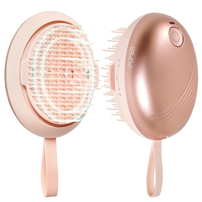 Electric Scalp Massager – Rechargeable Head Massager with Anion Technology, Portable Anti-Frizz Scalp Tool, Scalp Massager Gift for Men & Women(Pink)