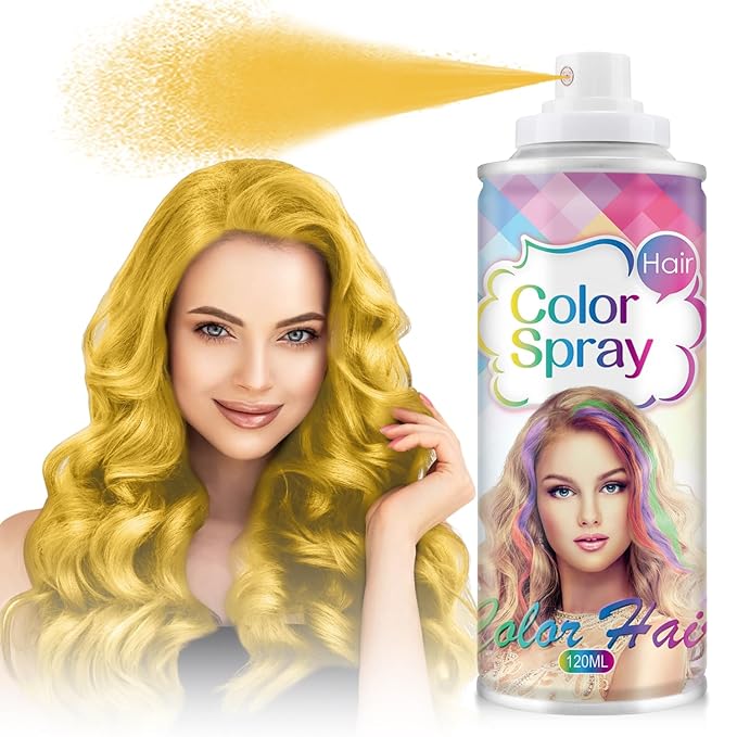 Temporary Hair Color Spray, Blonde One-Time Use Hair Color Dye for Women and Kids, Disposable Natural Hair Dye-On 1-Day Washable for Cosplay Party DIY,Christmas Party, Halloween (Blonde)