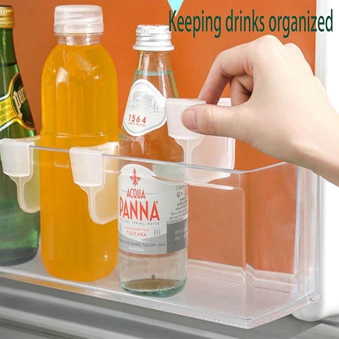 20 pcs Fridge Divider Set, Plastic Retractable Fridge Door Organizer Clip,Clear Refrigerator Organizer Bins Partition,Home Office Clear Tidy Supplies,Kitchen Household Storage Tools(2.8x1.9in)