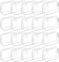 Tergy 20 Packs Clear Cosmetics Bags for Women Men Waterproof Toiletry Bags PVC Makeup Bags Organizer Case with Zipper for Travel Bathroom (White)