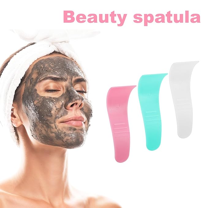 15 Pcs Portable Hair Wax Cleansing Spatulas, Reusable Hair Waxing Removal Applicator Sticks, Plastic Depilatory Creams & Mask Scraper Beauty Tools for Women Men (White, Green, Pink)