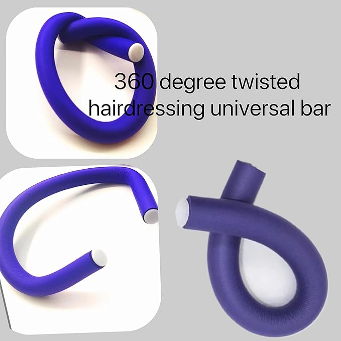 10 Pieces Flexible Curling Rods Twist Foam Hair Rollers Soft No Heat Curlers for Long & Short Women's Hair (0.31 x 9.4 Purple, Hot Curly Style)
