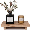 zoocatia Small Wood Tray Pedestal Stand Farmhouse Bathroom Decor Decorative Wooden Riser Kitchen Soap Dish Holder for Vanity, Counter, Sink, 9" x 5.9" - Brown