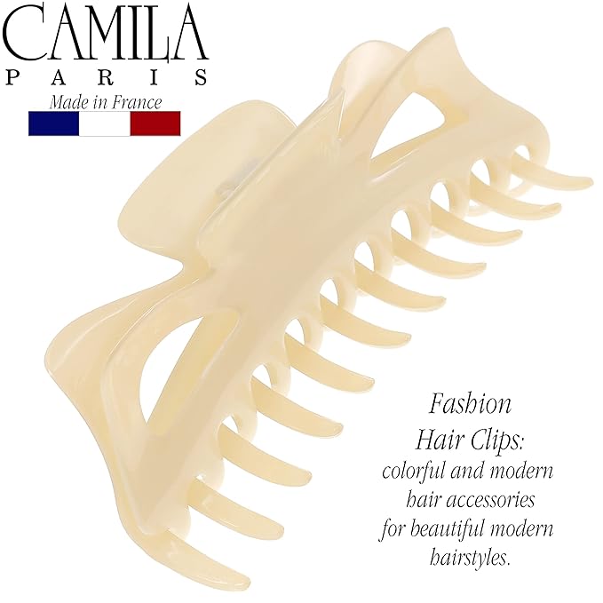 Camila Paris CP3503 French Large Hair Clips for Women Thick Hair for Long Curly Wavy Hair, Girls Hair Claw Clip, Durable Styling Big Claw Clip for Thick Hair, Strong Hold No Slip Grip, Made in France