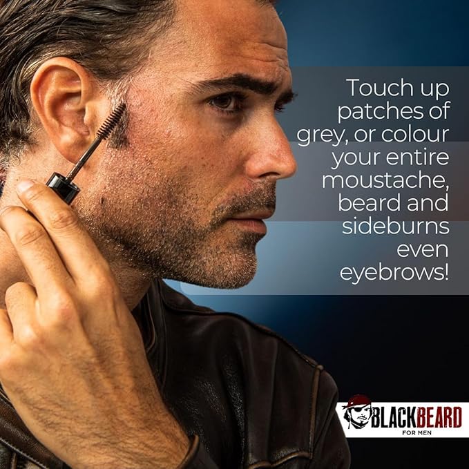 Blackbeard for Men Beard Color – 1-Day Beard, Mustache, Eyebrow, Sideburns Color – Temporary Facial Hair Tint - Hypoallergenic Beard Dye Alternative – Up to 45 applications– Light/Medium Brown, 1 Pack