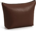 Kigeli PU Leather Makeup Bag for Women Gift Cosmetic Pouch for Purse Waterproof with PU Leather Travel Toiletry Organizer with Zipper for Women Bridesmaid Friend Gift(Coffee)