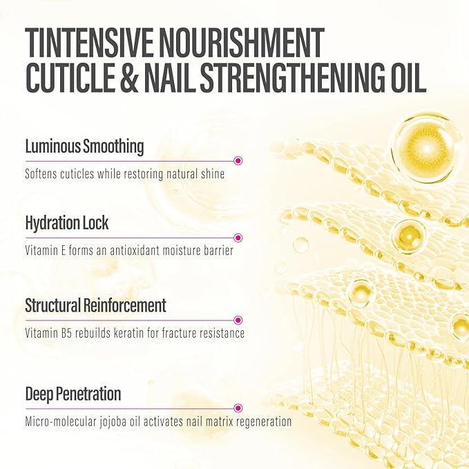 CHUCHU Nail Growth and Strengthener Oil for Cuticle - Pineapple Scent Cuticle Oil Repair Moisturizing Treatment - Natural Jojoba Vitamin B & E Nail Oil for Dry Cracked Nails