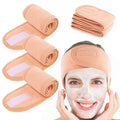 Whaline Spa Facial Headband 4 Packs Head Wrap Terry Cloth Headband Adjustable Stretch Towel for Bath, Makeup and Sport (Living Coral)