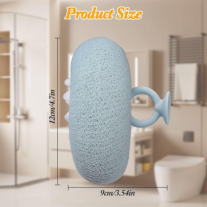 4Pcs New Upgrade 2-in-1 Sunflower Bath Ball, Ultra Soft Bath Sponge Cleaning Brush, Suction Cup Bath Ball with Finger Rings,Exfoliating Shower Loofah Sponges(Pink+Blue-Green+Beige+Purple)